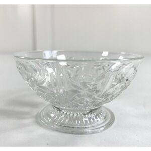 4 Vintage Anchor Hocking Clear Glass Footed Dessert Dish Wexford/Diamond Pattern